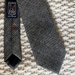 $95 J. CREW GLENPLAID PRINCE OF WALES CHECK NECK TIE FOX BROTHERS WOOL USA MADE